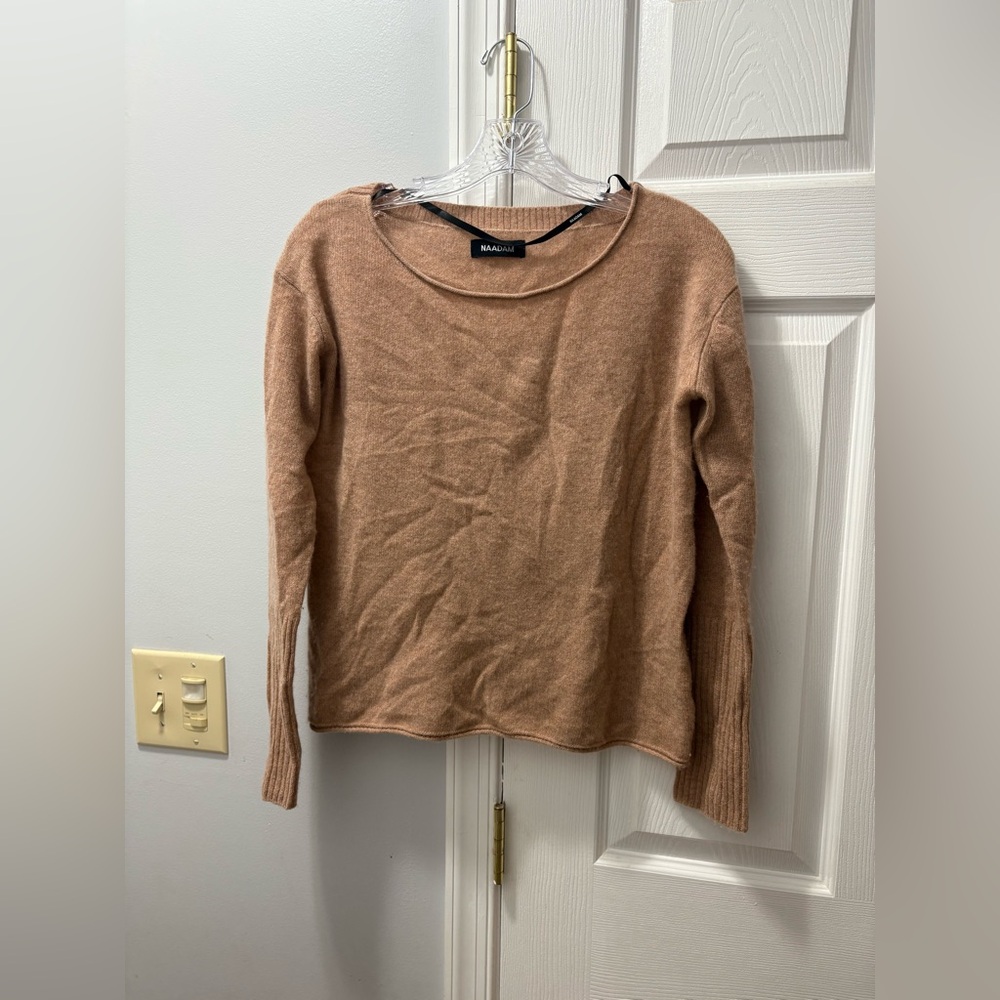 Naadam 100% Cashmere Boatneck Sweater Camel/Tan Size XXS